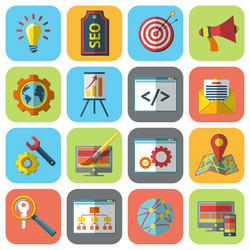 SEO Icon Set - Website Optimization vector image