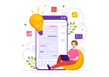 software testing with application engineering vector image