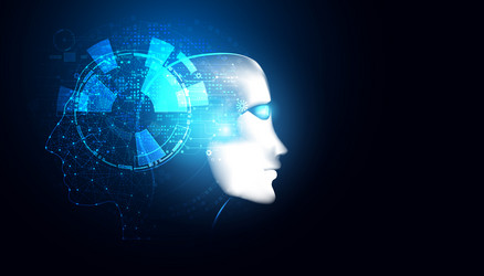 abstract face technology ai artificial vector image