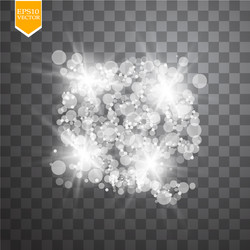 abstract white bokeh effect explosion with sparks vector image