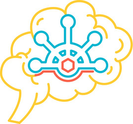 brain function control human body icon vector