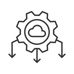 cloud settings icon in line design clouds setting vector image
