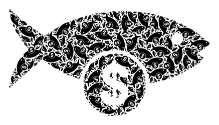 fish price recursion icon mosaic of self icons vector image