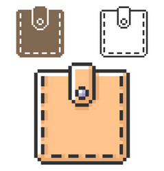 pixel icon wallet in three variants fully vector