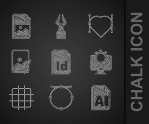 set id file document circle with bezier curve ai vector image