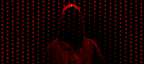 silhouette of a hacker on background vector image