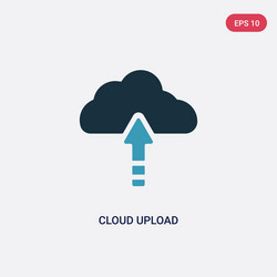 Two color cloud upload icon from user interface vector