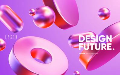 3d background with colorful geometric shapes vector image