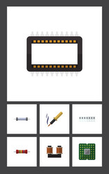 Flat icon technology set of memory resistor vector