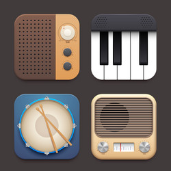 Retro Radio & Music App Icon vector image