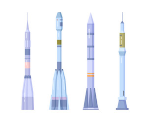 rockets and spaceships spacecraft system vector image