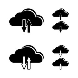 set clouds with up and down arrow vector image
