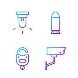 set line security camera lock and key motion vector image