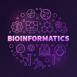 Bioinformatics Round Colorful Icons vector image