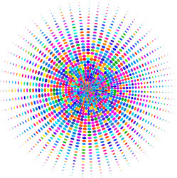 circle with multicolored rays vector image