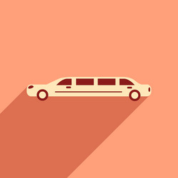flat web icon with long shadow limousine vector image