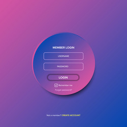login form web page design template or mock up vector image