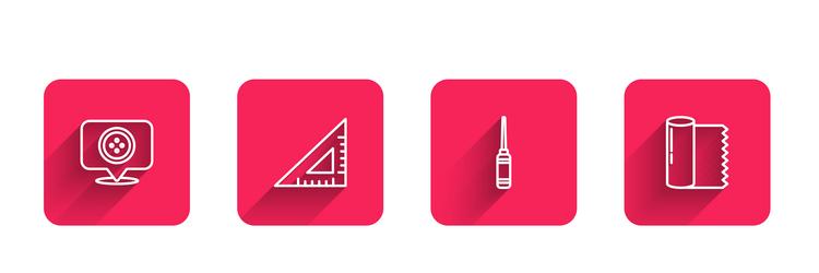 set line location tailor shop triangular ruler vector image
