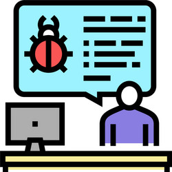 sysadmin information about virus color icon vector image