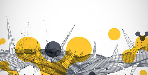 wireframe science background with plexus effect vector image