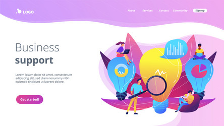 Business solution concept landing page vector