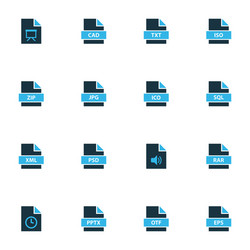 file icons colored set with rar vector