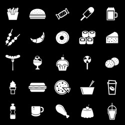 Food Icons - Black Background Vector Image