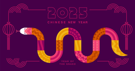 Chinese new year 2025 of the snake banner Vector Image