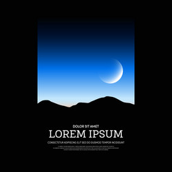 Forest in night landscape poster Royalty Free Vector Image