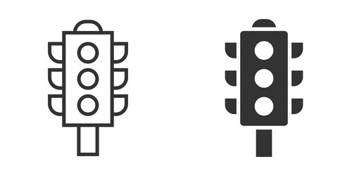 semaphore icon in flat style traffic light vector image