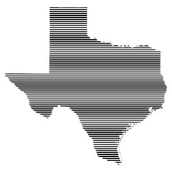 texas state map with lined pattern vector image