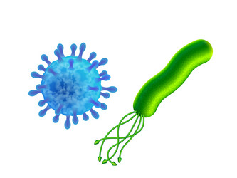 Virus 3d blue bacteria Royalty Free Vector Image