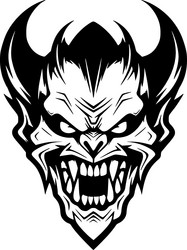 Black & White Skull Logo Vector Image