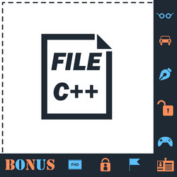 C coding file icon flat vector