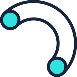 curved connection linking two cyan circles vector image