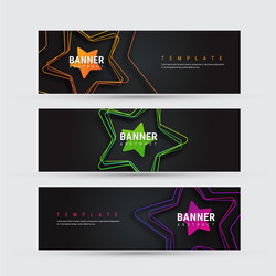 design of a black horizontal banner with objects vector image
