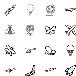 Fly icons Royalty Free Vector Image - VectorStock