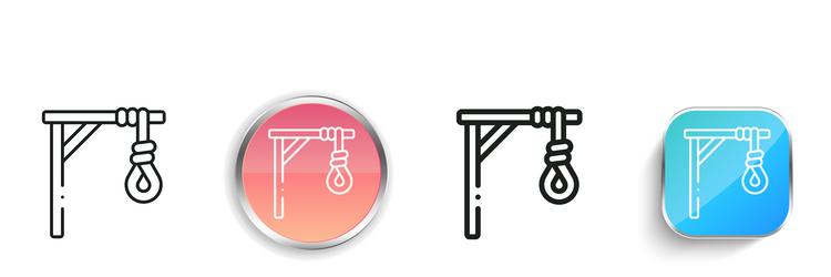 gibbet icon thin linear regular and button style vector image
