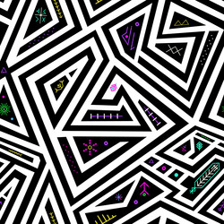 Neon Mystic Paths Pattern vector image