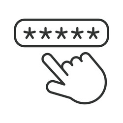 password code icon in line design vector image