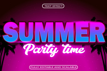 summer time editable text effect 3 dimension vector image