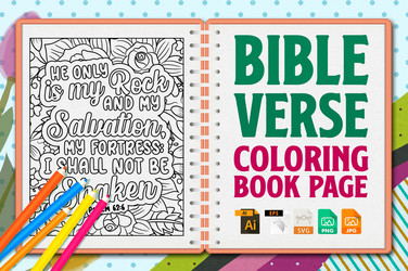 Bible verse coloring pages christian lettering Vector Image