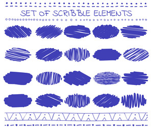 collection of scribbled lines in hand drawn style vector image