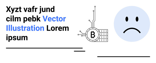 cryptocurrency decline representation with bitcoin vector image