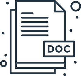 Doc file format icon editable vector