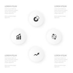 Icon chart set of progress slice increase vector