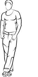 Man Sketch, Standing Pose vector image