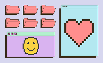 retro user interface vector image