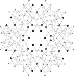 Shape molecular structure with lines and dots vector