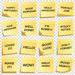 sticky note with text and shadow isolated vector